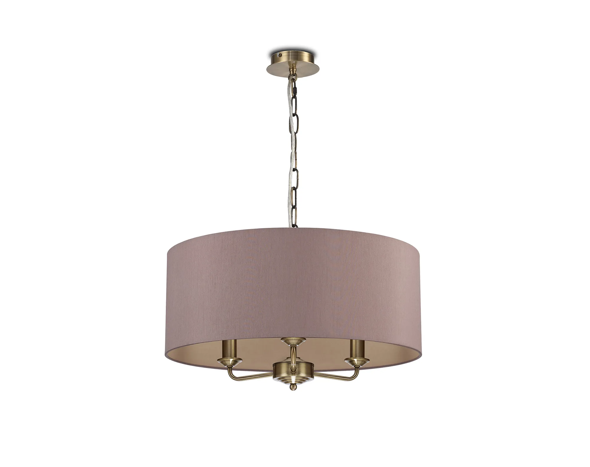 Banyan 50cm 3 Light Pendant Antique Brass, Taupe/Halo Gold DK0052  Deco Banyan AB TA